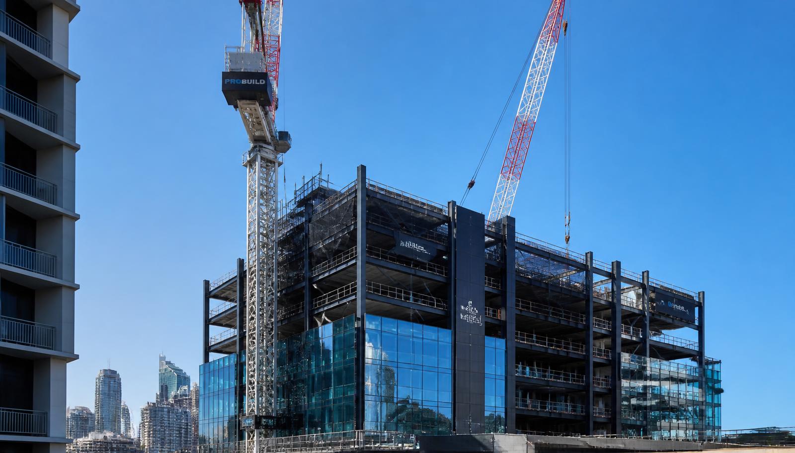 Commercial high-rise construction site in Australia